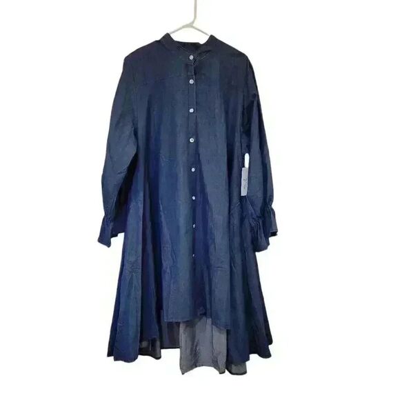 Step in Style Women's Dark Wash Cotton/Poly Denim Dress NEW - Picture 3 of 13